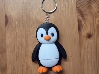 Flexi Penguen Anahtarlık — Sert Plastik