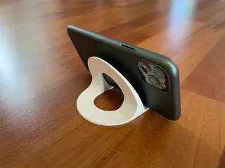 Kavisli Modern Telefon Standı — Sert Plastik